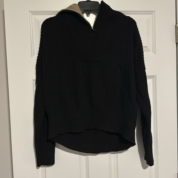 AS IS! NWT! Banana Republic Black Oversized Half-Zip Sweater - Size Large - Picture 6 of 14